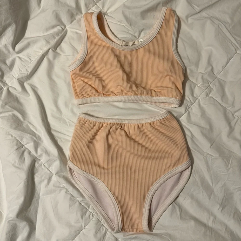 Retro Ribbed Two Piece Bathing Suit - Picture 1 of 6